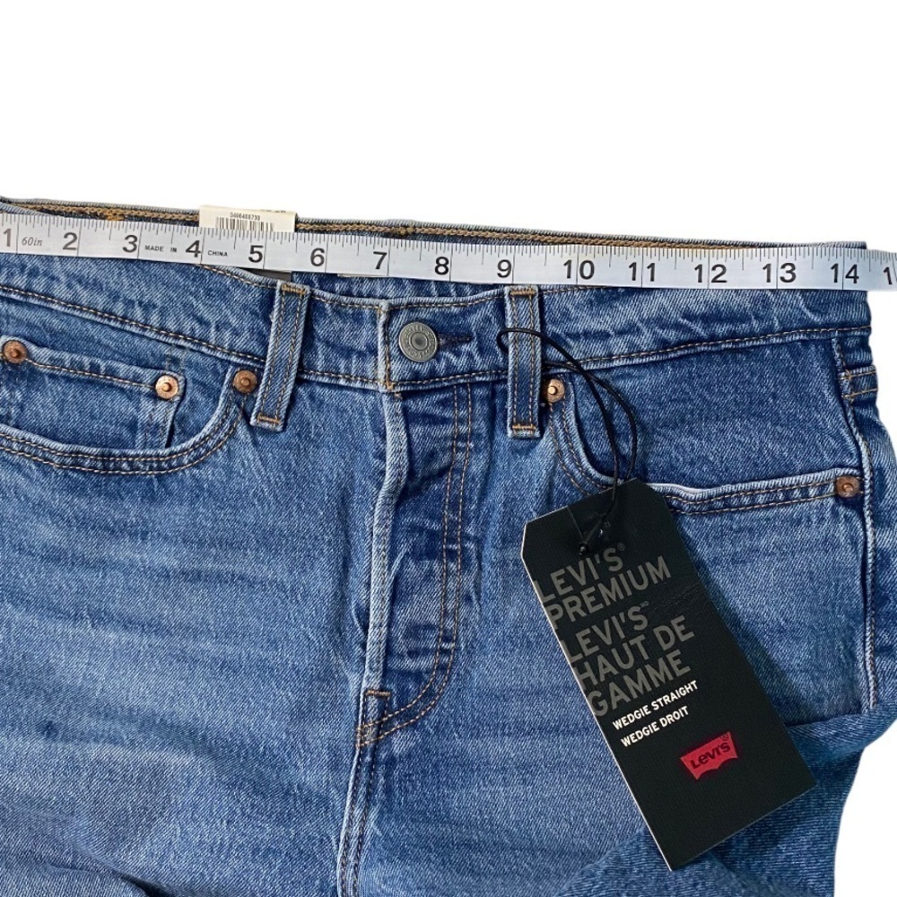 Levi’s Wedgie Straight Jazz Jive Sound Denim Jeans Size 28 x 26 IRREGULAR - Picture 14 of 16